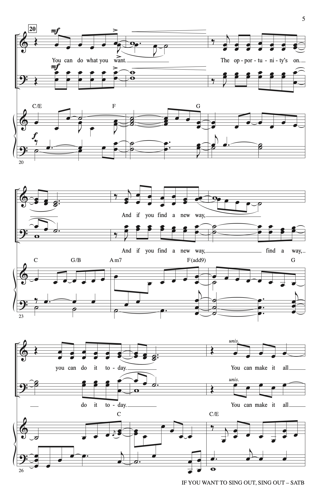 If You Want to Sing Out
