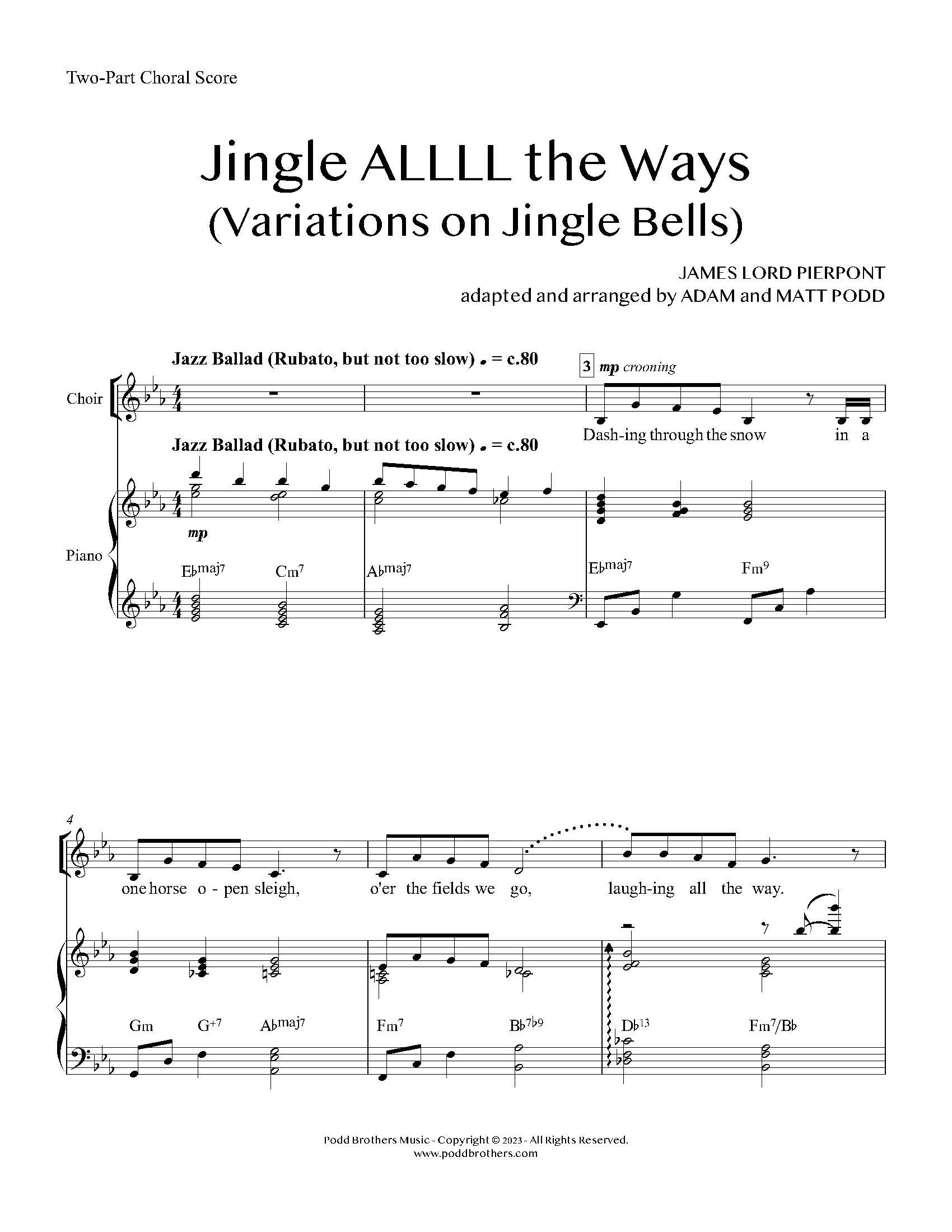 Jingle Allll The Ways Podd Brothers Music