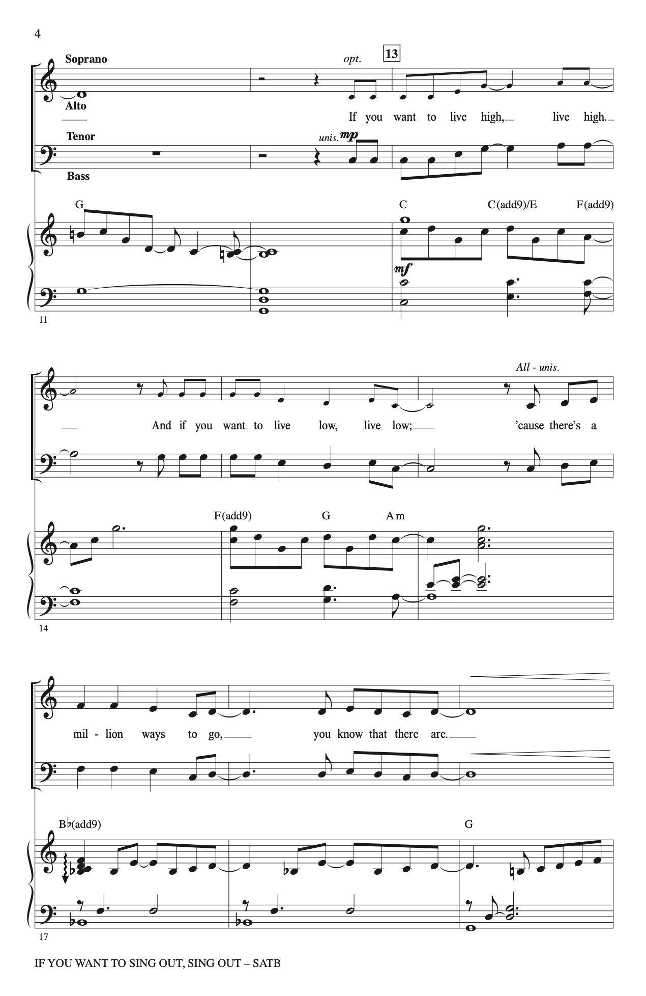 If You Want to Sing Out